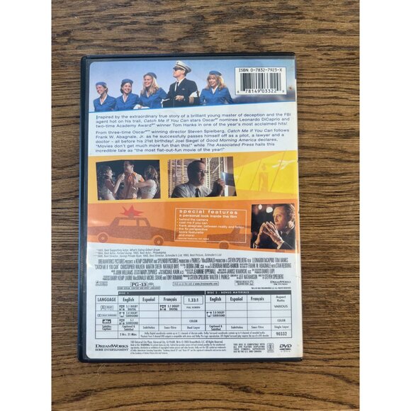 Catch Me If You Can DVD 2003 Crime Drama Leonardo DiCaprio Tom Hanks Pre-Owned - Picture 2 of 4